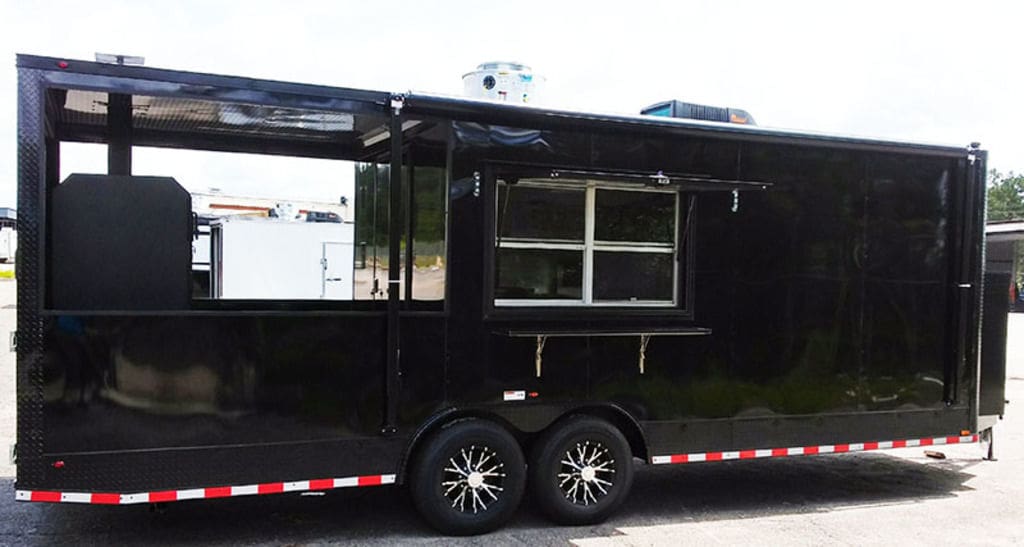 2024 Southern Dimensions BBQ Concession Trailer 24 Foot- Black Out Trailer with Smoker (SDG-244)